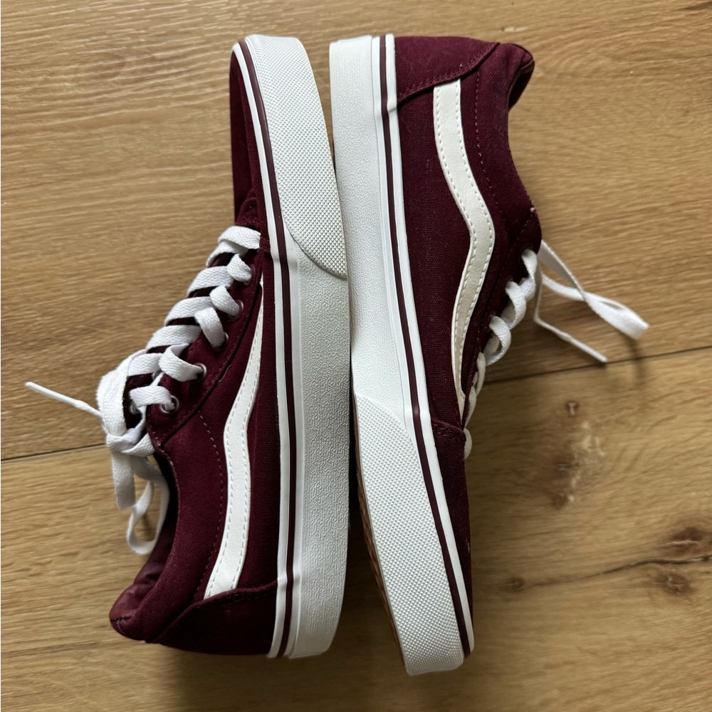 Vans Old Skool Burgundy Sneakers Women’s Size 8.5 Like New - Picture 4 of 8